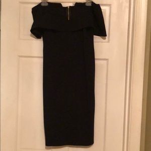 Black off the shoulder cocktail dress